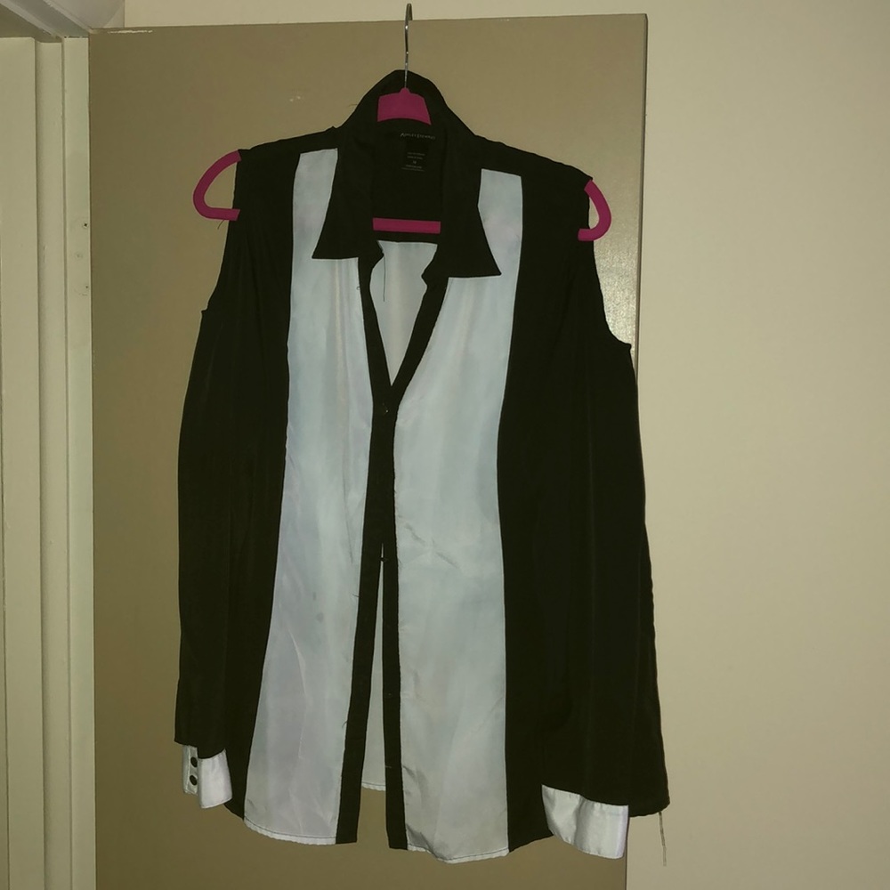 Black and white blouse